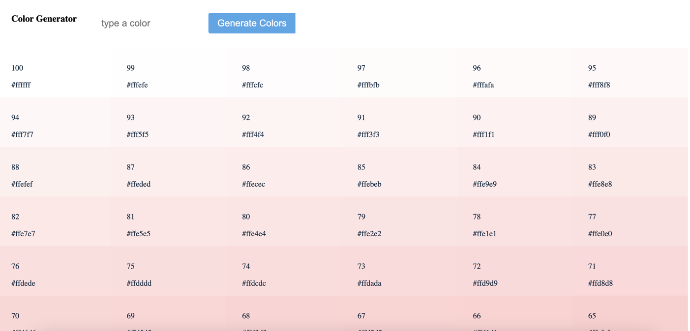 Colors generator